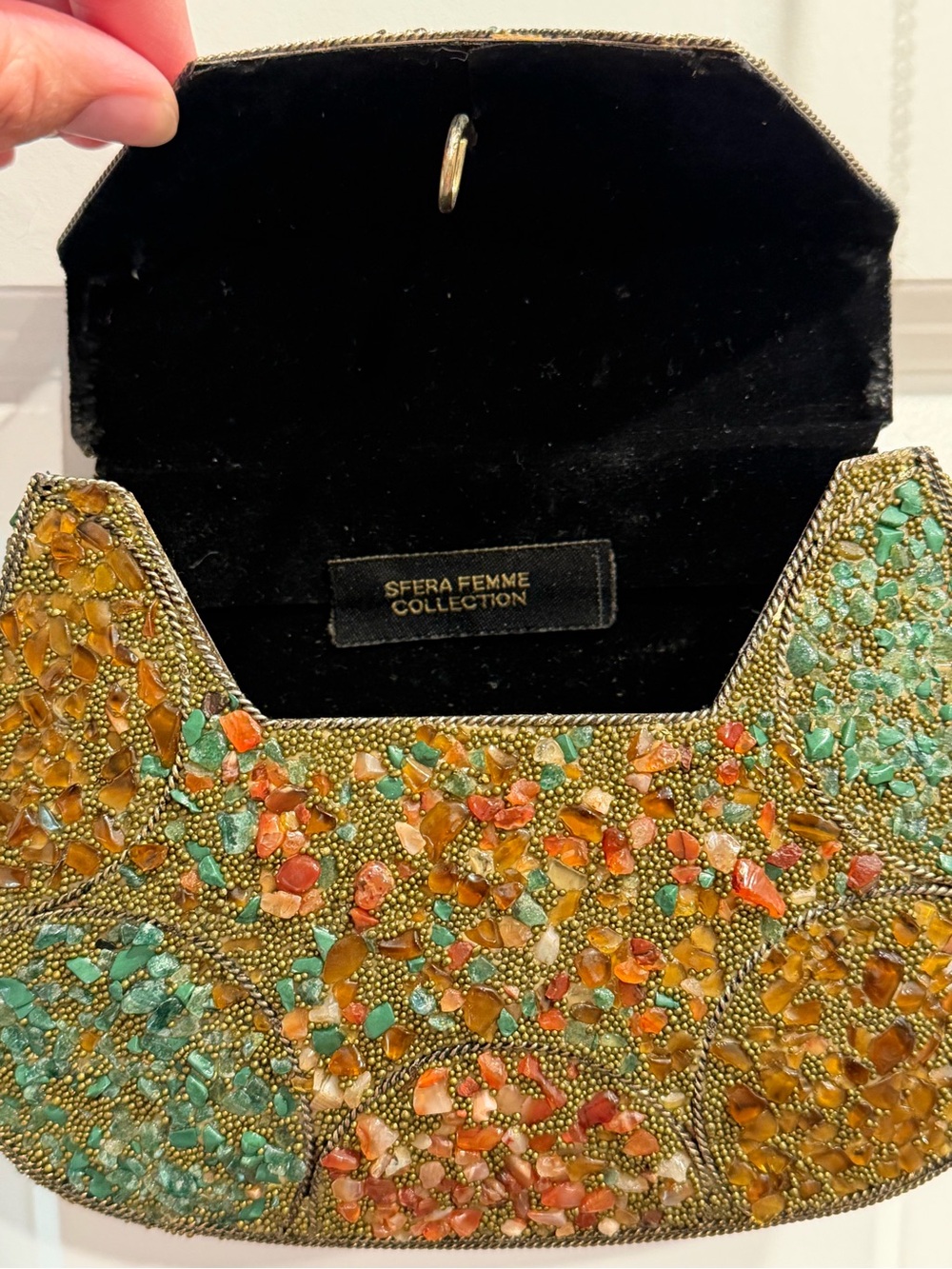 Sfera Femme Collection Beaded Multicolor Evening Clutch